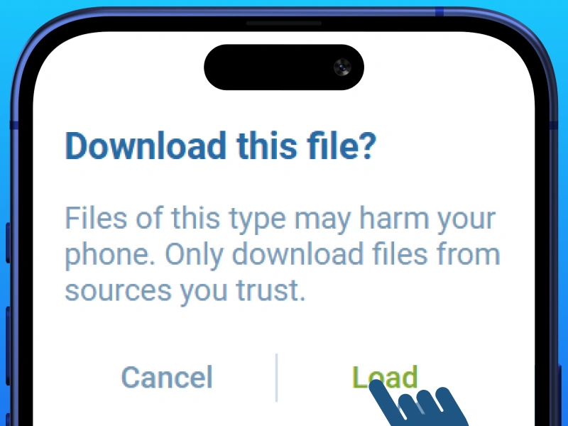 Download confirmation pop-up for 1xBet Kenya Android APK file