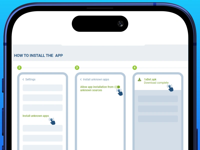 1xBet Kenya iOS setup instruction page for iPhone users