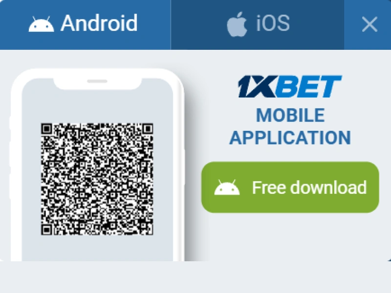 1xBet Kenya official app download page on website or app store