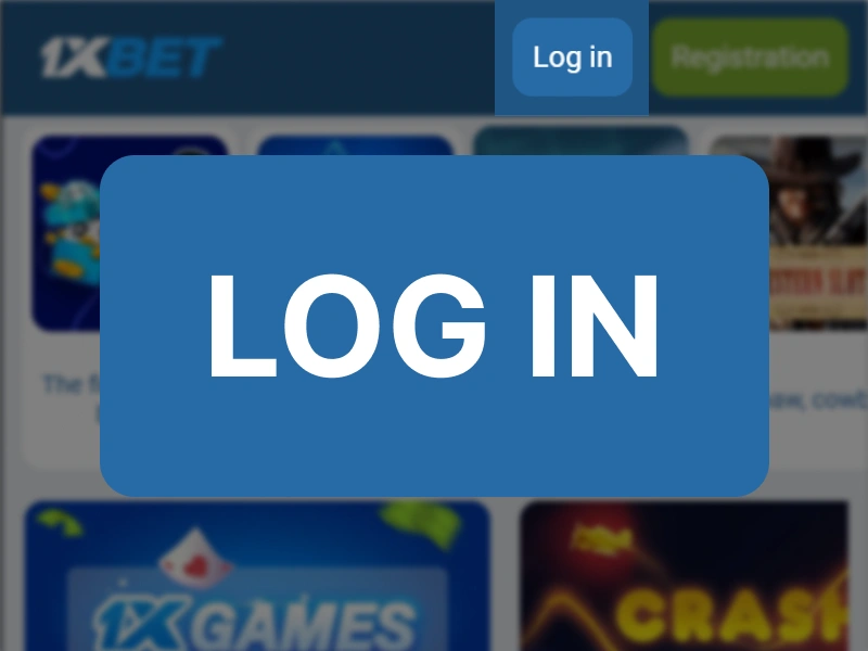 1xBet Kenya mobile interface with Log In button highlighted
