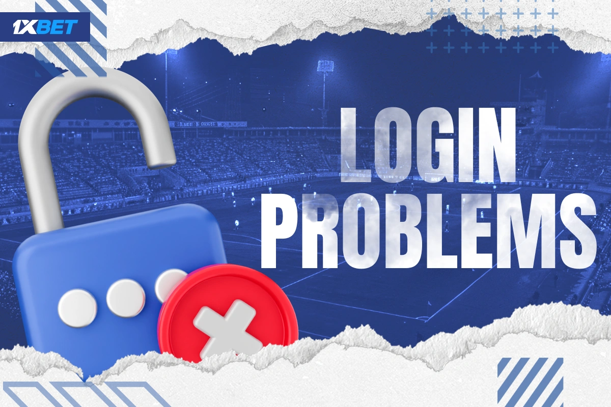 3D open lock icon with red cross symbolizing login issues at 1xBet Kenya