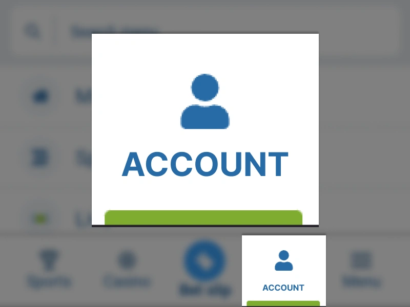 My Account menu opened on 1xBet Kenya showing user profile options