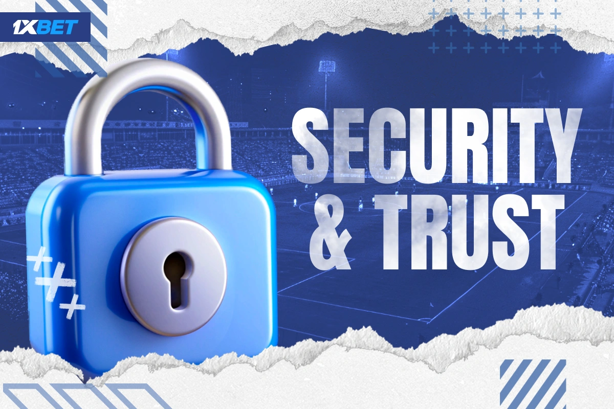 3D blue lock icon symbolizing security and trust at 1xBet Kenya